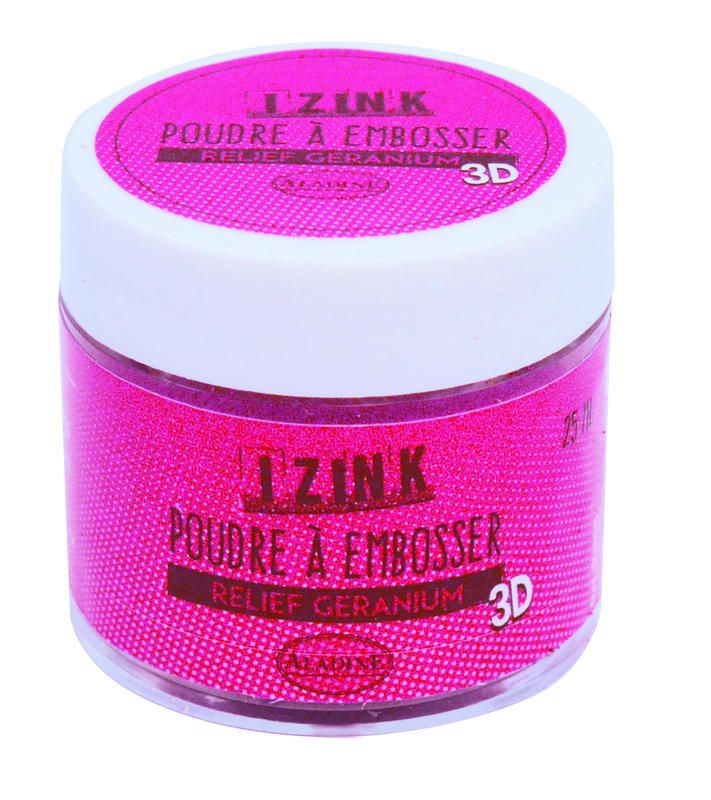 Embosovací prášek Aladine, IZINK - Geranium, 25 ml