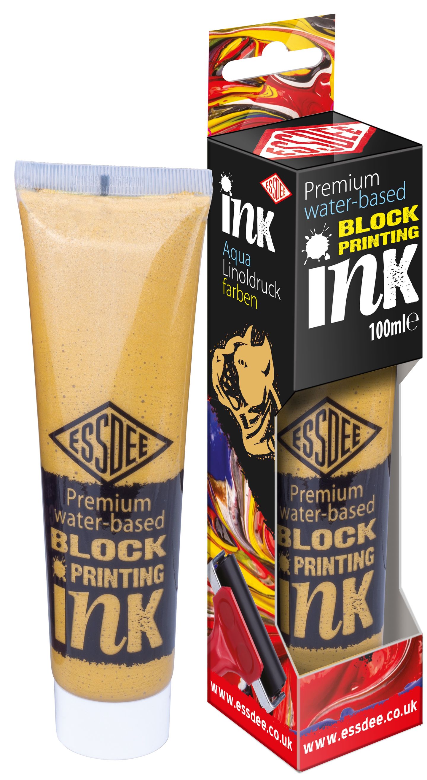 ESSDEE Premium barva na linoryt metalická v tubě 100ml, Gold