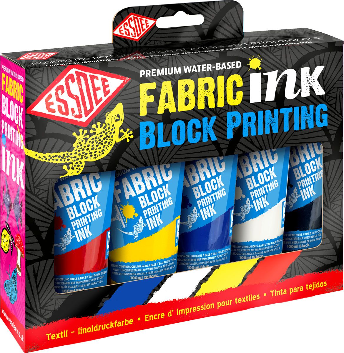 ESSDEE Premium sada barev na linoryt textilní 5 × 150 ml