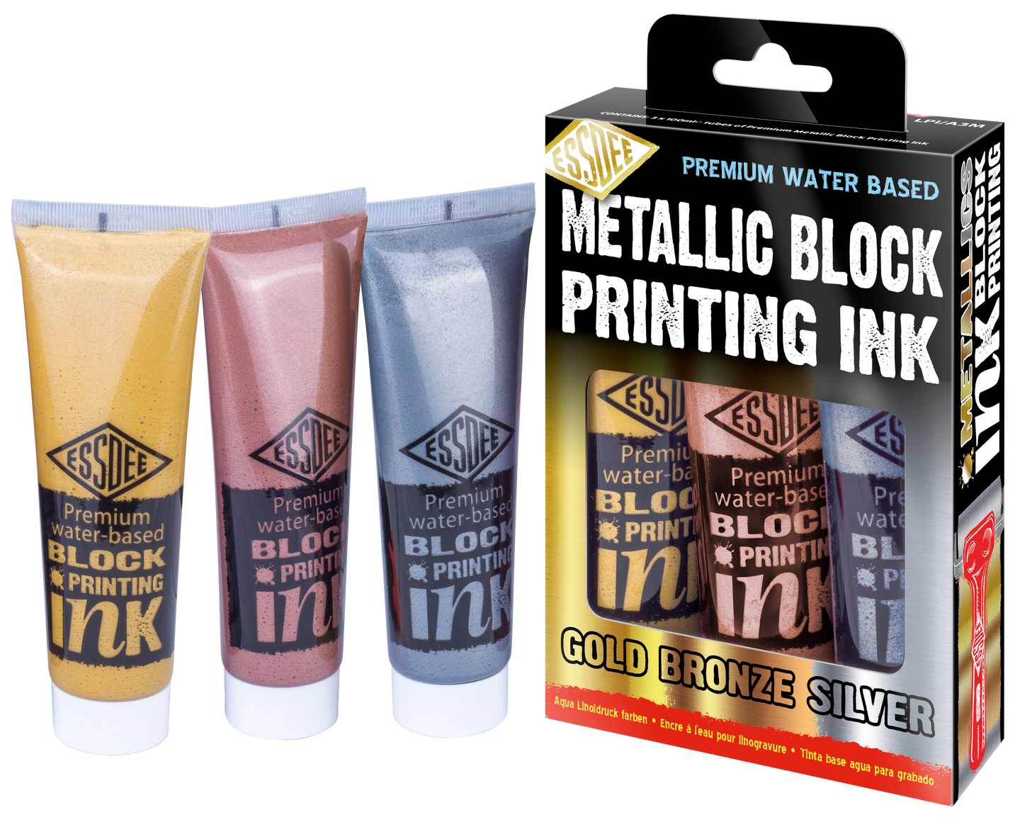 ESSDEE Premium sada metalických barev na linoryt 3 x100 ml