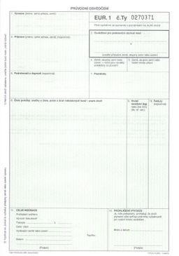 Obrázek produktu: EUR.1 - Průvodní osvědčení samopropis