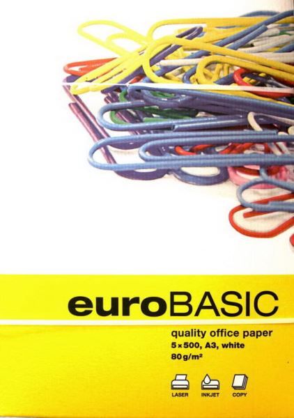 EURO BASIC Kancelářský papír A3 80 g - 500 listů
