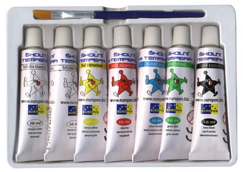 Obrázek produktu: Europen Barvy temperové  v tubě 16 ml - 6+1 barev