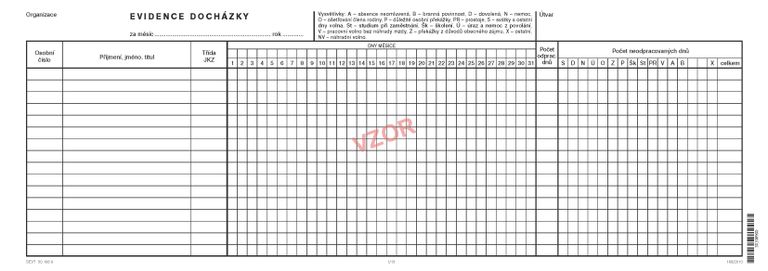 Evidence docházky