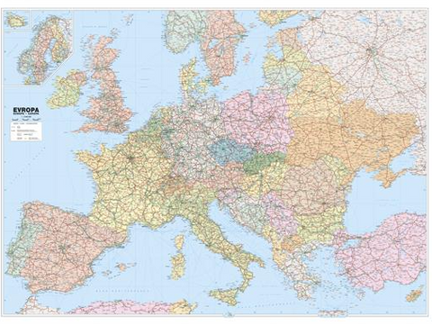 Obrázek produktu: Evropa - politické rozdělení -A0 -1:3 600 000 - nástěnná mapa /ZES/