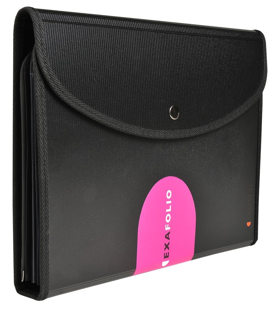 Exafolio - zakládací pouzdro vícedílné, A4, PP, černé