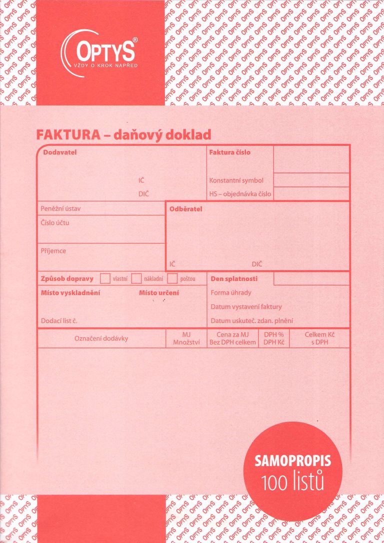 Optys - faktura A5
