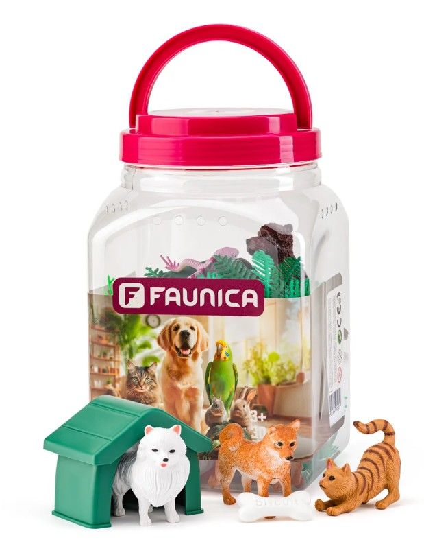 Faunica Zvířátka sada v MEGA tubě Mazlíčci