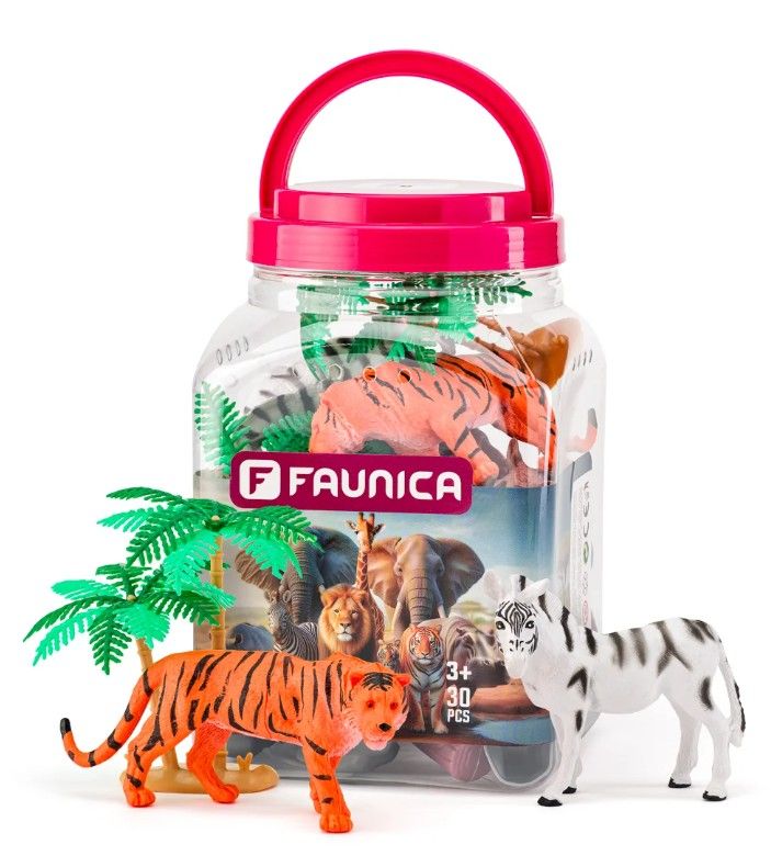 FAUNICA Zvířátka figurky sada v MEGA tubě Safari