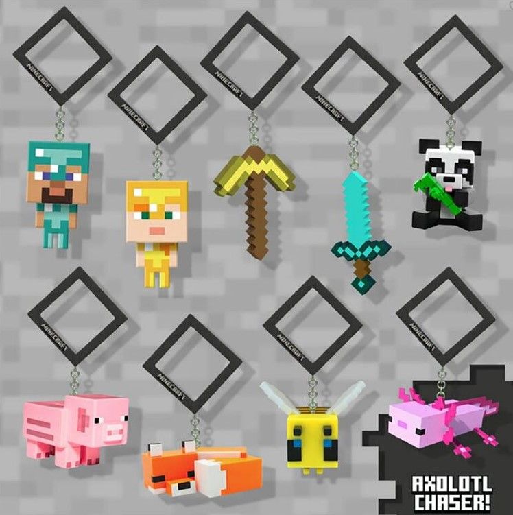 Figurka Minecraft přívěšek V2, mix druhů