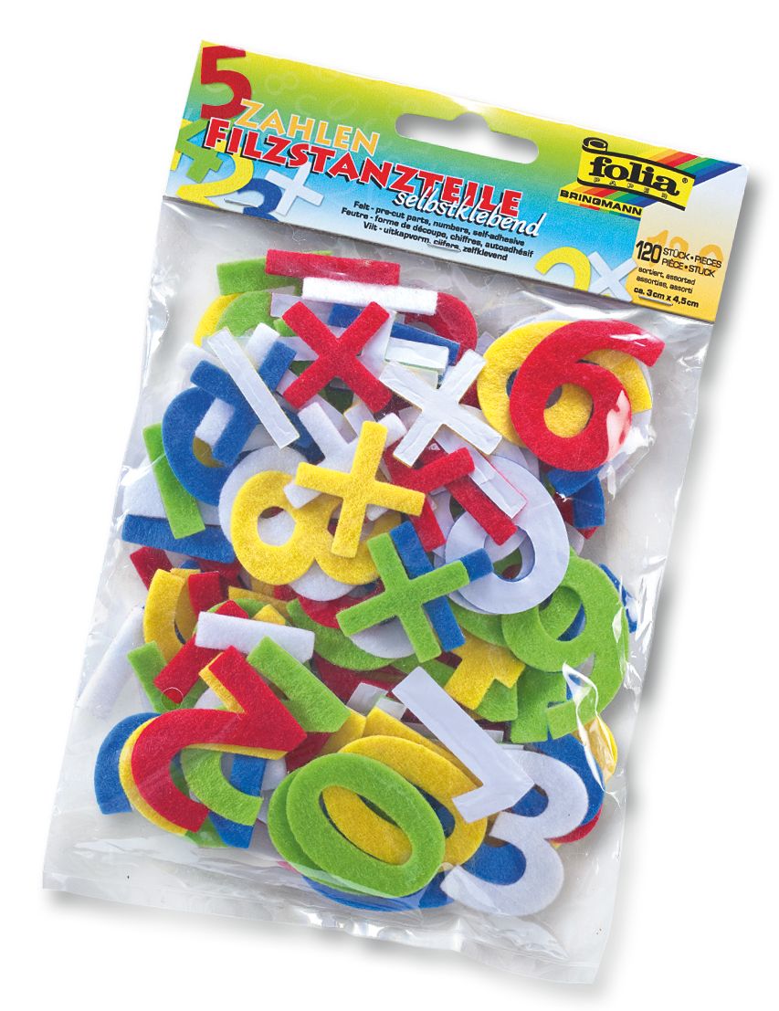 Filcové samolepicí číslice - 120 ks