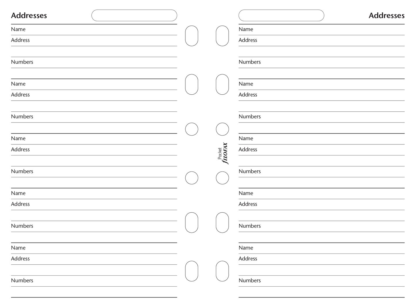 Filofax Adresář pro kapesní diář