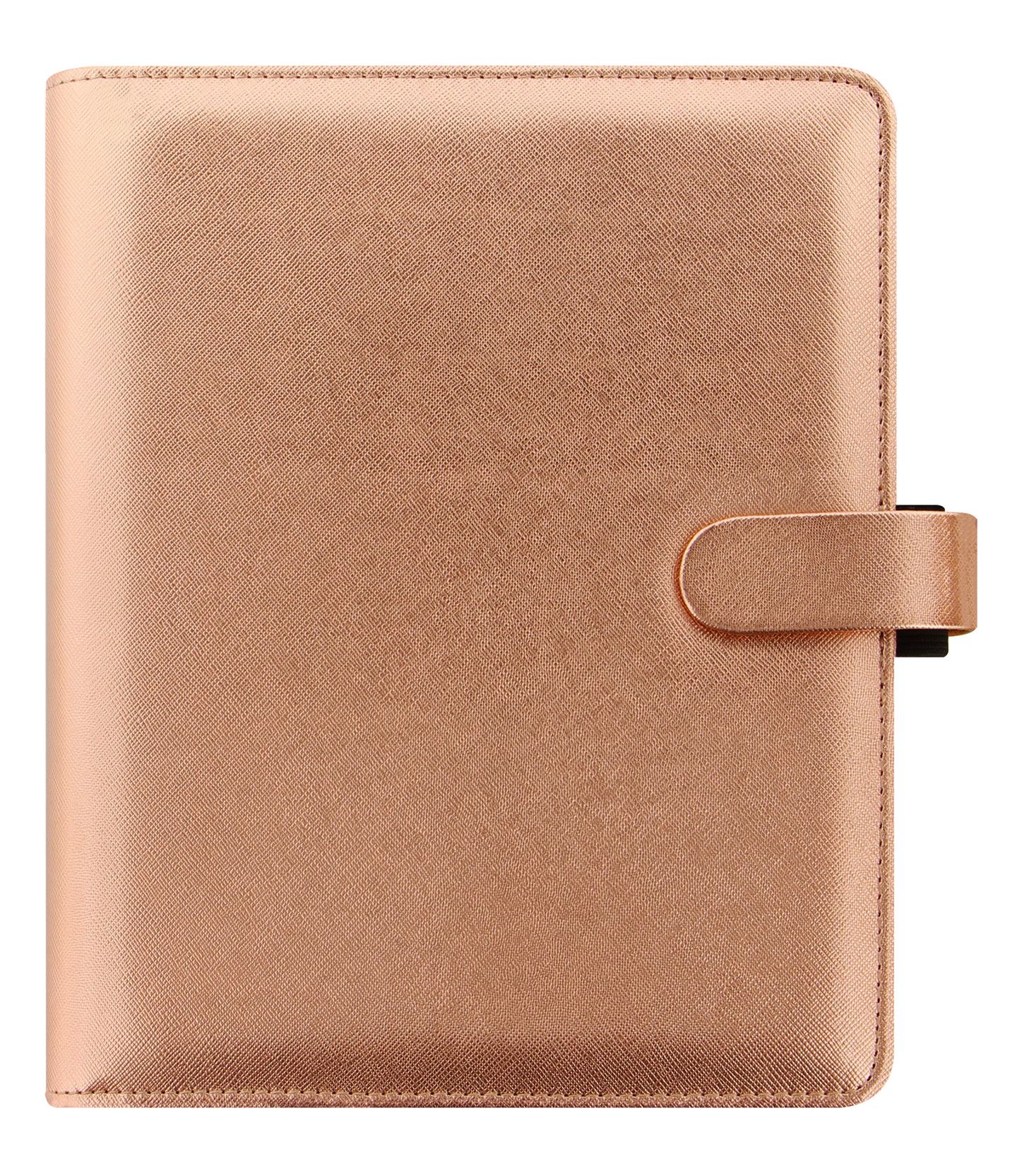 Filofax Kroužkový diář 2027 Saffiano Metallic A5 - Rose Gold