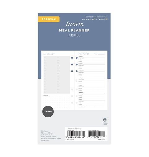 Obrázek produktu: Filofax Nedatovaná náplň pro diář/Clipbook osobní - plánování jídla