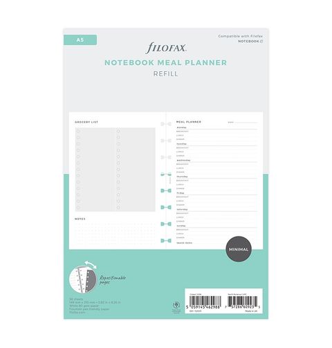 Obrázek produktu: Filofax Nedatovaná náplň pro Notebook A5 - plánování jídla