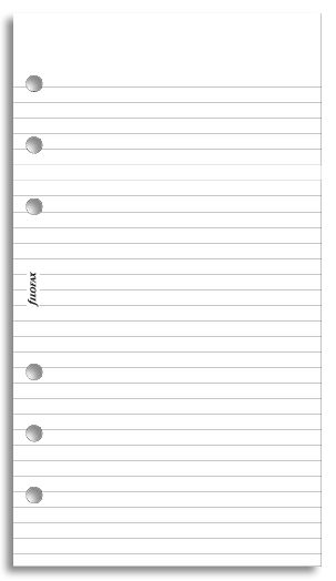 Náhradní listy do Filofax diáře - osobní, A6, linkované