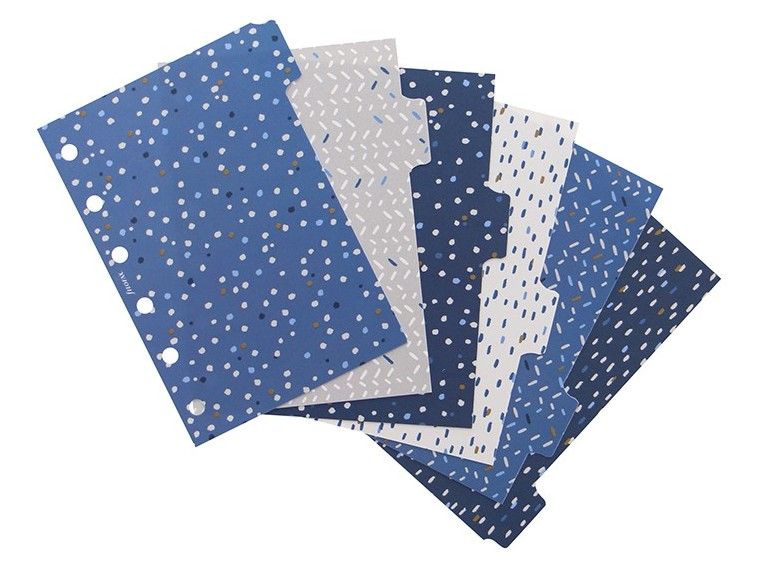 Rozřazovač Indigo 6 záložek náplň kapesních A7 diářů Filofax