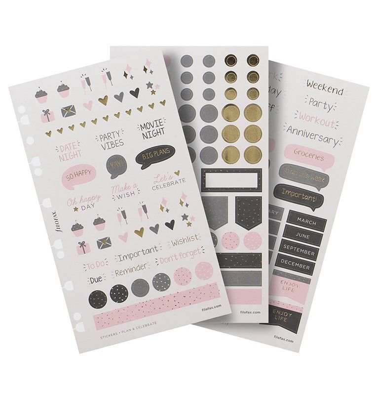 Samolepky Confetti náplň osobních/A5 diářů Filofax