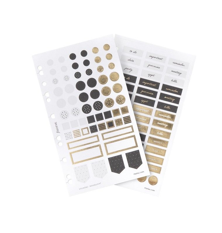 Filofax Samolepky Moonlight, 3 × 2 listy, osobní/A5