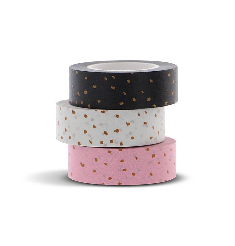 Filofax Washi pásky Confetti, 15 mm × 5 m, sada 3 ks