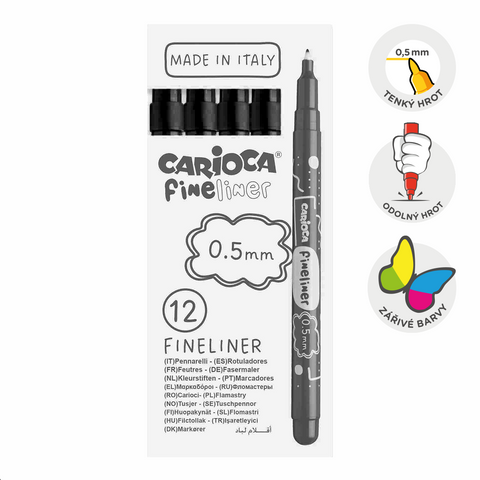 Obrázek produktu: Fineliner Carioca 0,5 mm - 1 ks, černý