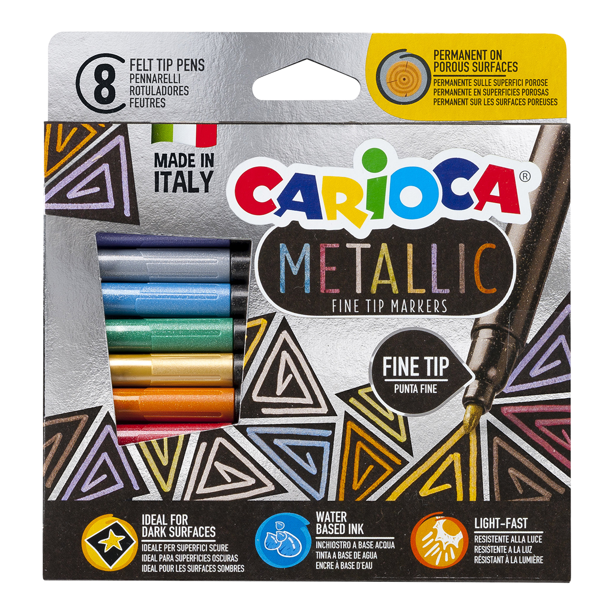 Fixy Carioca Metallic, tenký hrot - 8 ks