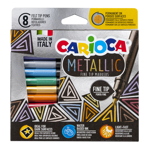 Obrázek produktu: Fixy Carioca Metallic, tenký hrot - 8 ks