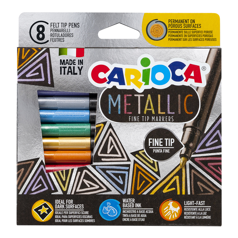 Carioca Metallic fix s jemným hrotem 8ks Carioca