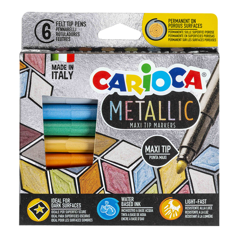 Obrázek produktu: Fixy Carioca Metallics, silný hrot - 6 ks