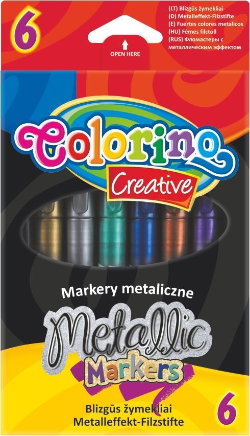 Fixy Colorino - Metalické, 6 barev