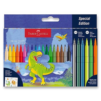 Obrázek produktu: Fixy Faber-Castell Dinosaurus - 24 barev