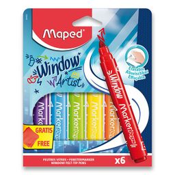 Obrázek produktu: Fixy na sklo dětské Maped Window - 6 barev