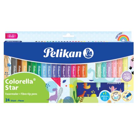 Obrázek produktu: Fixy Pelikan Colorella - sada 24 barev + šablona