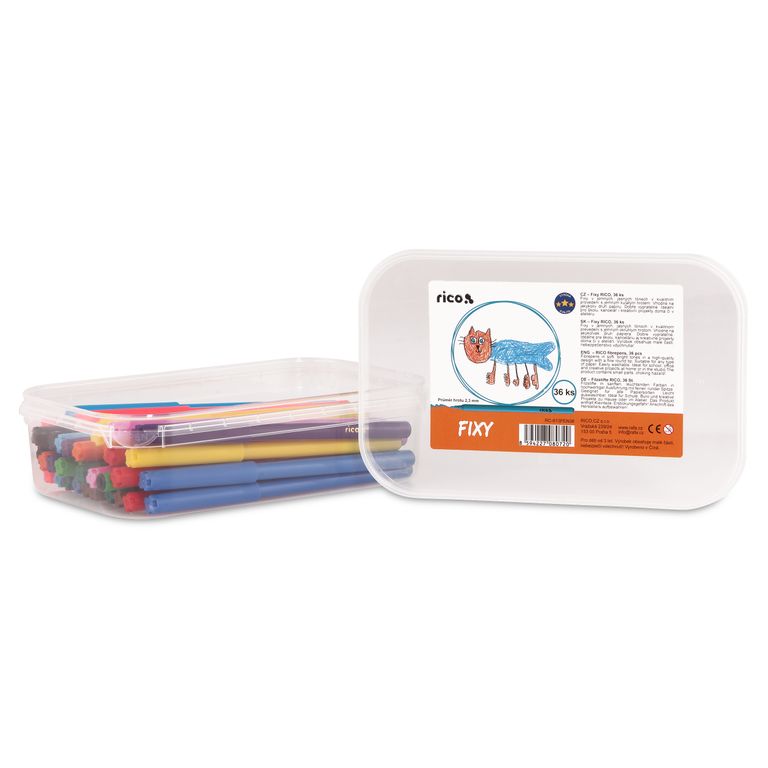 Fixy RICO, hrot 2,3 mm, sada 36 ks (3 x 12 barev), PP etue