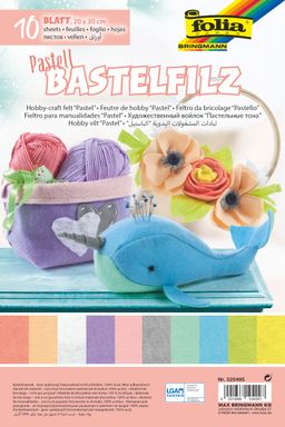 Obrázek produktu: Folia Dekorační filc sada 10 kusů 150g/m2 - pastelové barvy