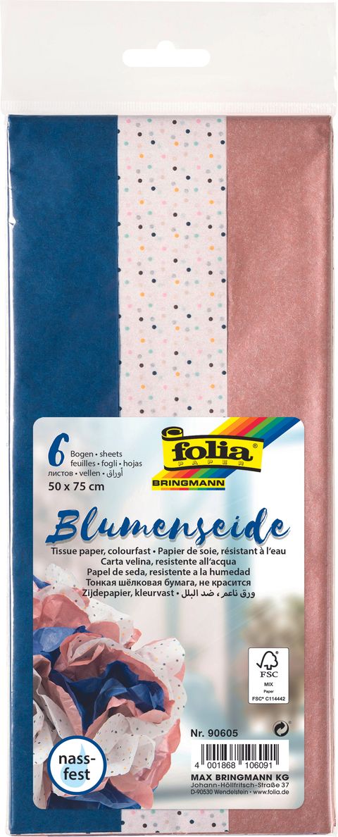 Obrázek produktu: Folia hedvábný papír - modrý mix, 17 g/m2