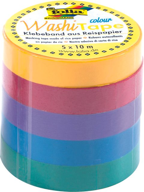 Obrázek produktu: Folia Sada dekoračních lepicích washi pásek - základní barvy