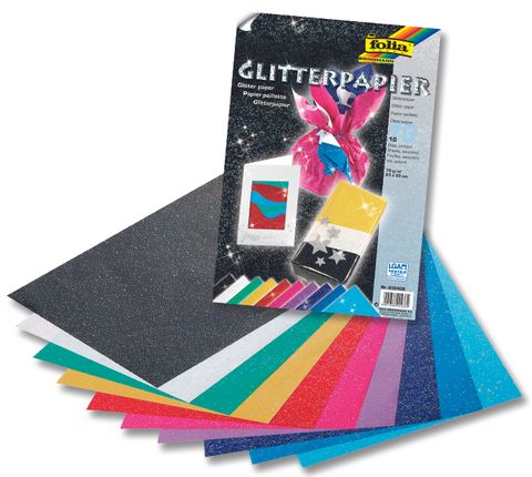 Obrázek produktu: Folia sada papírů se třpytkami 23 × 33 cm, 10 listů