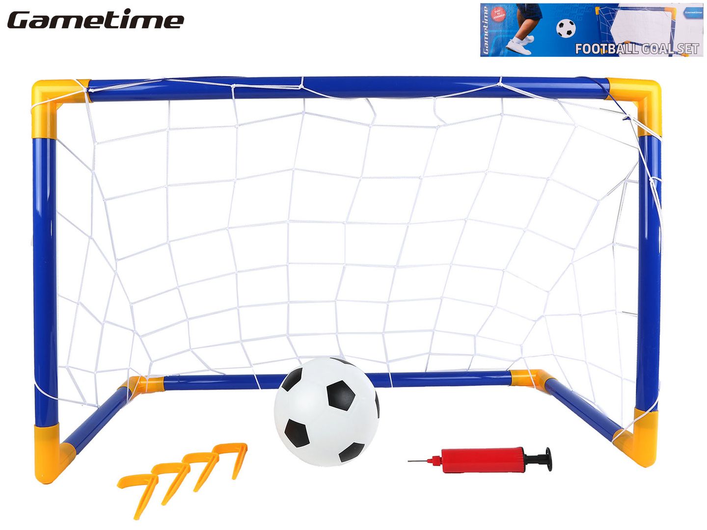 Gametime branka fotbalová 79 x 50 x 43 cm s míčkem a pumpičkou