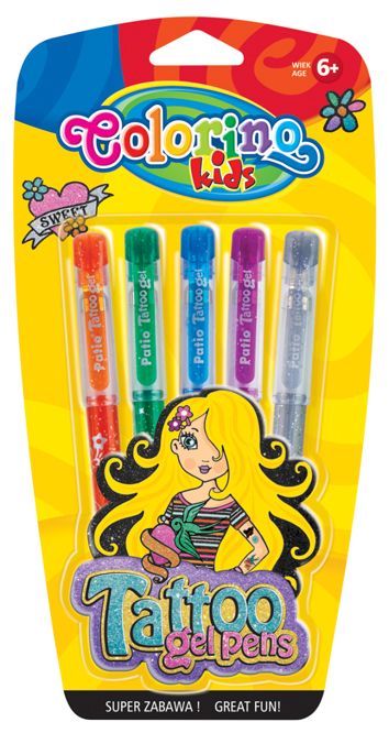 Gelová pera Colorino tetovací - 5 barev