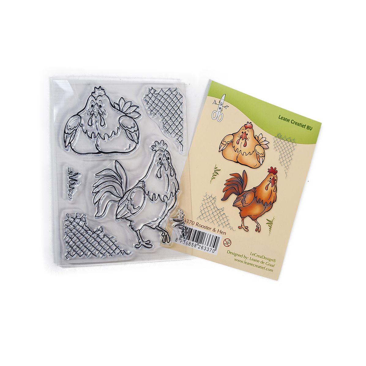 Gelová razítka Leane - Kohout a slepice (6 ks)