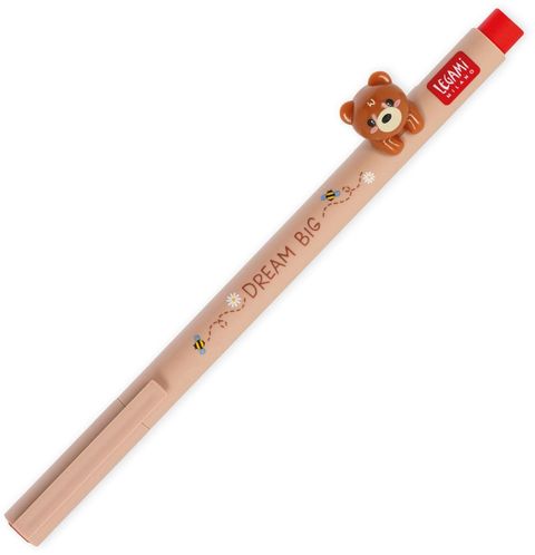 Obrázek produktu: Gelové pero Legami 0,5 mm se zvířátkem - Teddy bear - červená náplň