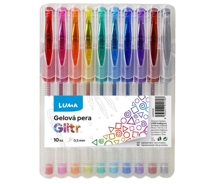 Gelové pero 10 barev GLITR, LUMA LUMA trading s.r.o.