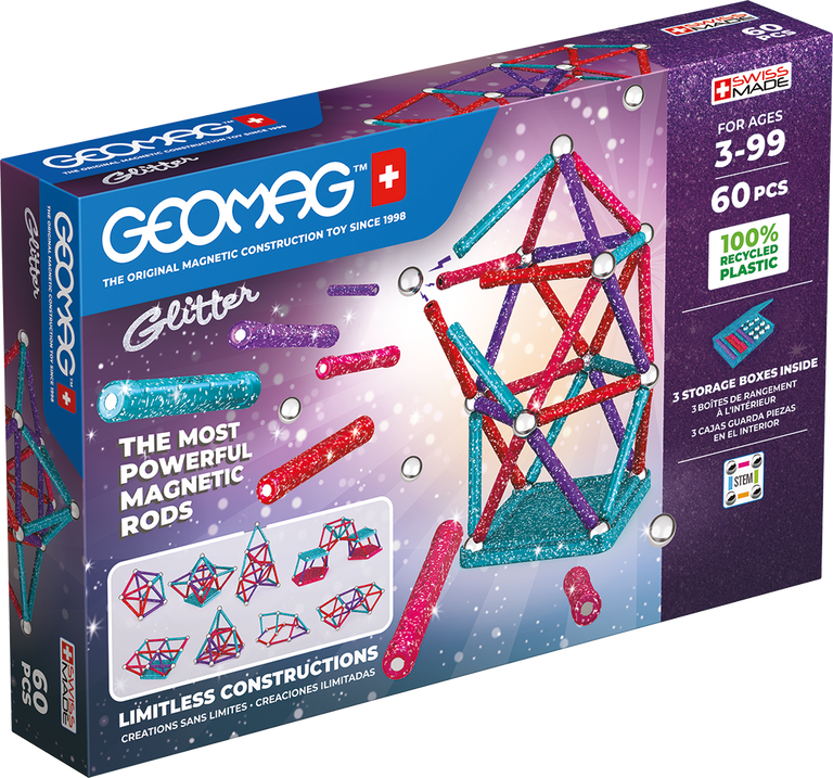 Levně Geomag Glitter Recycled 60 ks