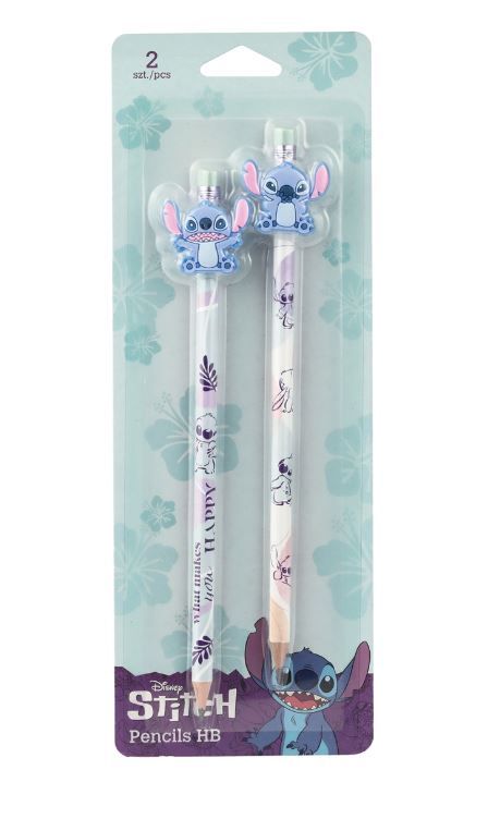 Grafitová tužka Colorino Stitch Pastel 2 HB kulatá s pryží - sada 2 ks