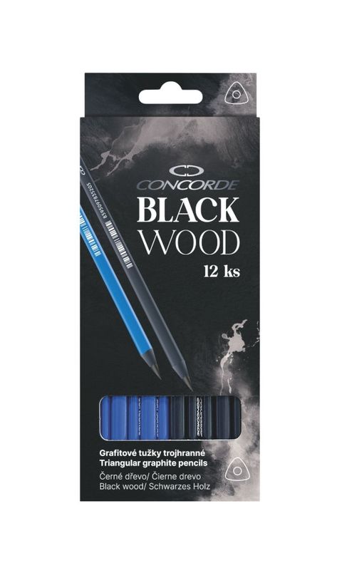Obrázek produktu: Grafitová tužka CONCORDE Black wood HB trojhranná - 1 ks, mix 2 barev