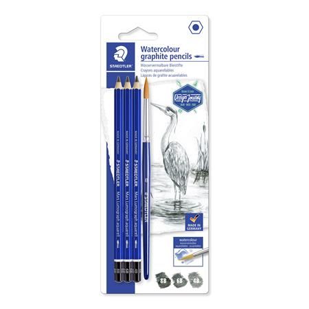 Obrázek produktu: Grafitové akvarelové tužky STAEDLER Design Journey Lumograph, sada se štětcem