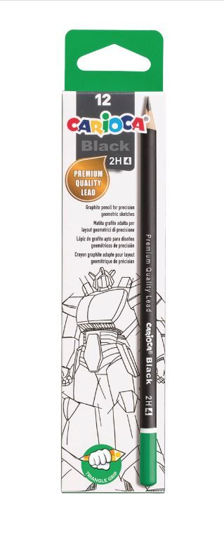 Obrázek produktu: Grafitové tužky Carioca Black trojhranné č. 4 (2H) - 12 ks