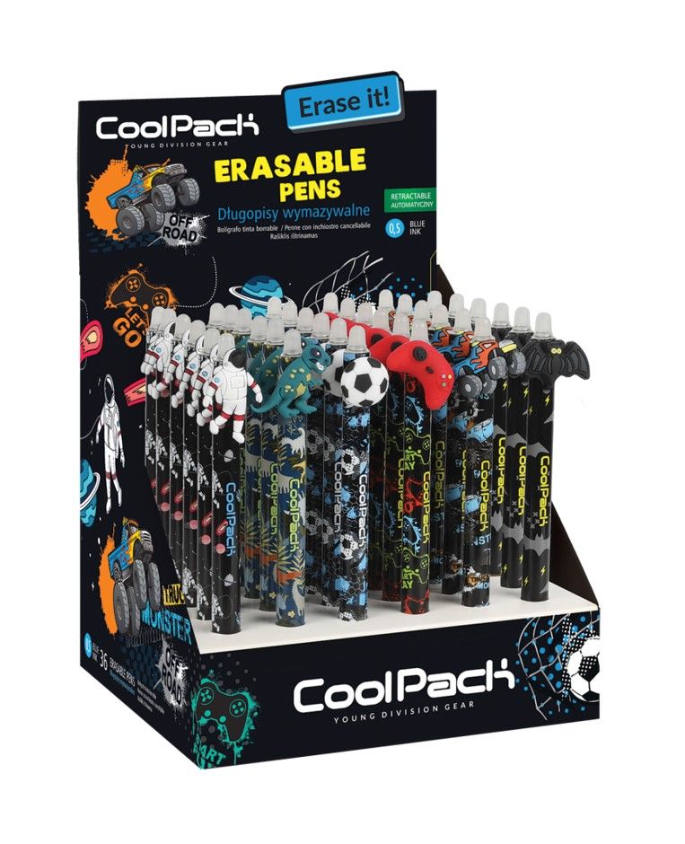 Gumovatelné pero Colorino - Cool Pack Boys, mix motivů