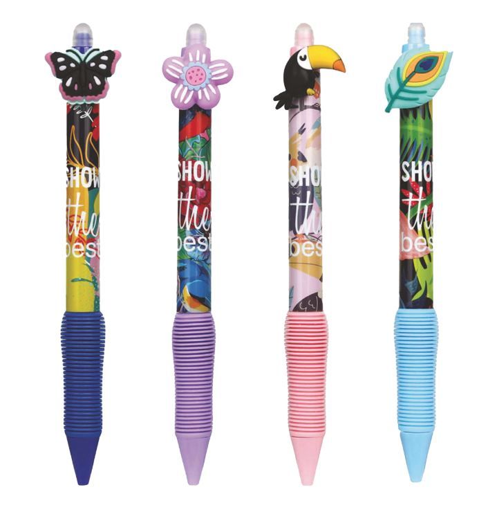 Gumovatelné pero Colorino s gumovým gripem - Džungle, mix motivů